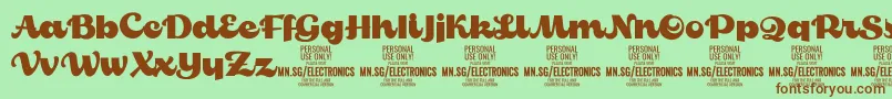 ElectronicsPersonalUse Font – Brown Fonts on Green Background