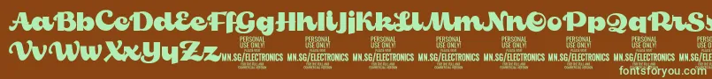 ElectronicsPersonalUse Font – Green Fonts on Brown Background