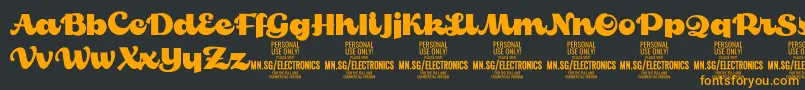 ElectronicsPersonalUse Font – Orange Fonts on Black Background