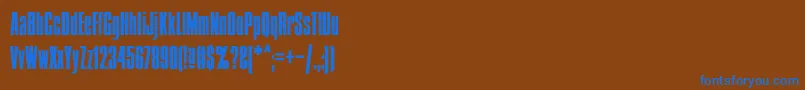 Condens0-Schriftart – Blaue Schriften auf braunem Hintergrund