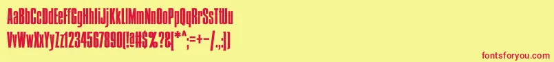 Condens0 Font – Red Fonts on Yellow Background