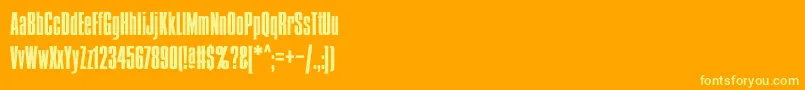 Condens0 Font – Yellow Fonts on Orange Background