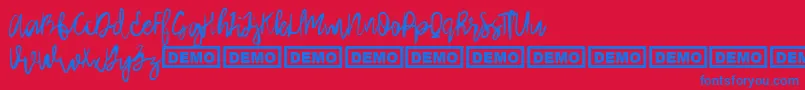 ArthardDemo Font – Blue Fonts on Red Background