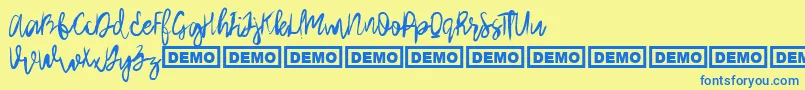 Шрифт ArthardDemo – синие шрифты на жёлтом фоне