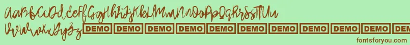 Шрифт ArthardDemo – коричневые шрифты на зелёном фоне