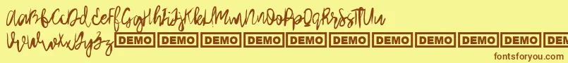 Шрифт ArthardDemo – коричневые шрифты на жёлтом фоне