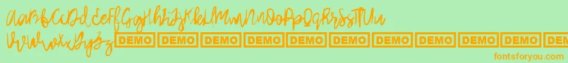 ArthardDemo Font – Orange Fonts on Green Background