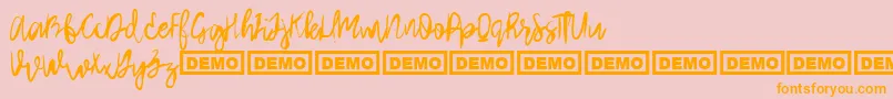 ArthardDemo Font – Orange Fonts on Pink Background