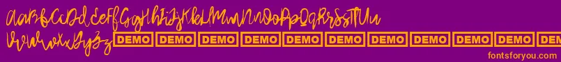 Шрифт ArthardDemo – оранжевые шрифты на фиолетовом фоне