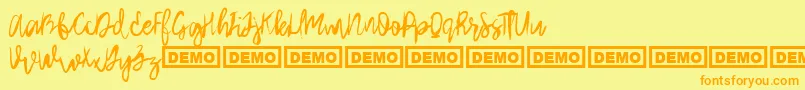 ArthardDemo-Schriftart – Orangefarbene Schriften auf gelbem Hintergrund