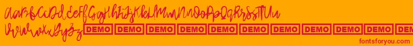 ArthardDemo Font – Red Fonts on Orange Background