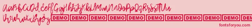 ArthardDemo Font – Red Fonts on Pink Background