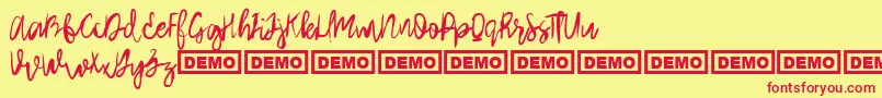 ArthardDemo Font – Red Fonts on Yellow Background