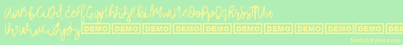 ArthardDemo Font – Yellow Fonts on Green Background