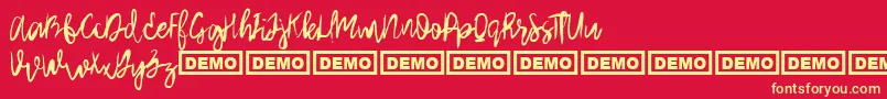 フォントArthardDemo – 黄色の文字、赤い背景