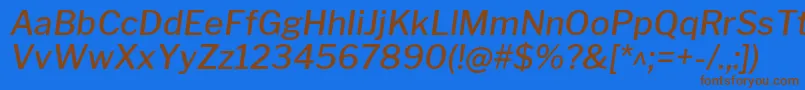 LibrefranklinMediumitalic Font – Brown Fonts on Blue Background