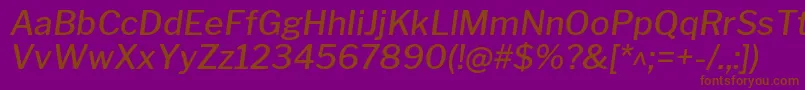 LibrefranklinMediumitalic Font – Brown Fonts on Purple Background