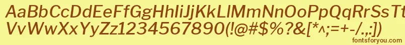 LibrefranklinMediumitalic Font – Brown Fonts on Yellow Background