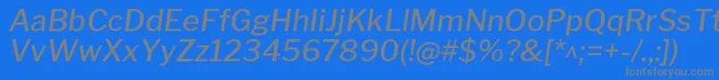 LibrefranklinMediumitalic-fontti – harmaat kirjasimet sinisellä taustalla