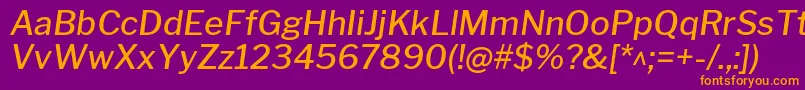 fuente LibrefranklinMediumitalic – Fuentes Naranjas Sobre Fondo Morado