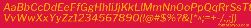 LibrefranklinMediumitalic Font – Orange Fonts on Red Background