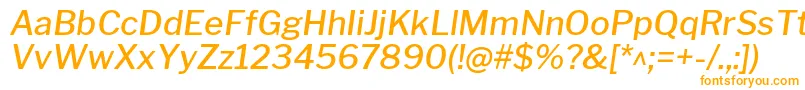 LibrefranklinMediumitalic-fontti – oranssit fontit valkoisella taustalla