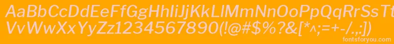 Шрифт LibrefranklinMediumitalic – розовые шрифты на оранжевом фоне