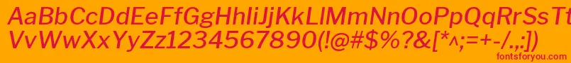 LibrefranklinMediumitalic Font – Red Fonts on Orange Background