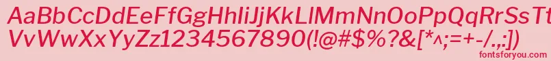 LibrefranklinMediumitalic-fontti – punaiset fontit vaaleanpunaisella taustalla