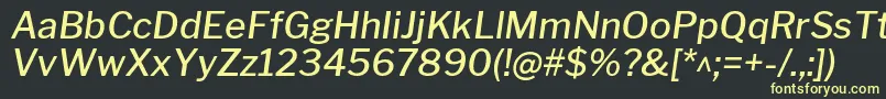LibrefranklinMediumitalic-fontti – keltaiset fontit mustalla taustalla