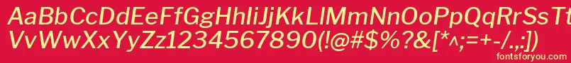 LibrefranklinMediumitalic Font – Yellow Fonts on Red Background