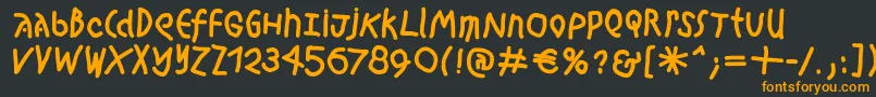 Шрифт Hingeschludertblack – оранжевые шрифты на чёрном фоне