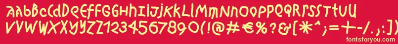 Hingeschludertblack Font – Yellow Fonts on Red Background