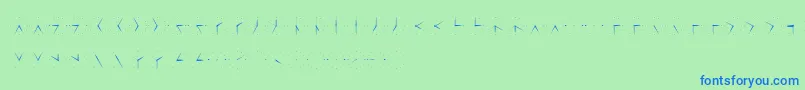 フォントMisterwolf – 青い文字は緑の背景です。
