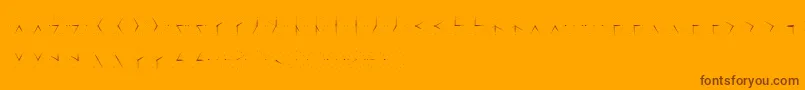 Misterwolf-Schriftart – Braune Schriften auf orangefarbenem Hintergrund