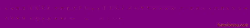 Misterwolf-Schriftart – Braune Schriften auf violettem Hintergrund