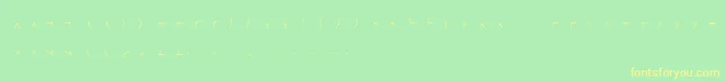 フォントMisterwolf – 黄色の文字が緑の背景にあります