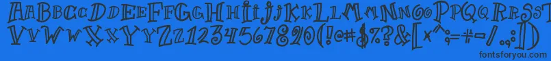 Goofball1 Font – Black Fonts on Blue Background