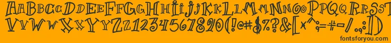 Goofball1-Schriftart – Schwarze Schriften auf orangefarbenem Hintergrund