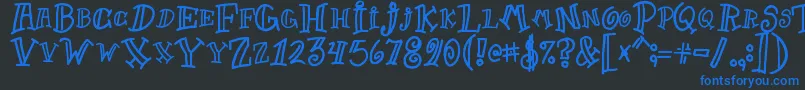 フォントGoofball1 – 黒い背景に青い文字