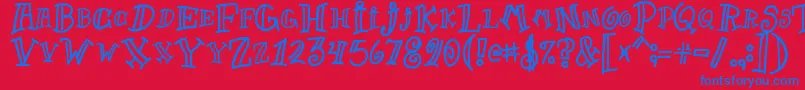 Goofball1 Font – Blue Fonts on Red Background
