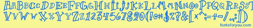 More about Goofball1 Font Goofball1 Font – Blue Fonts on Yellow Background