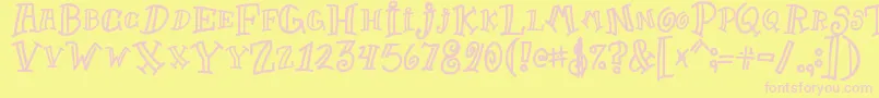 More about Goofball1 Font Goofball1 Font – Pink Fonts on Yellow Background