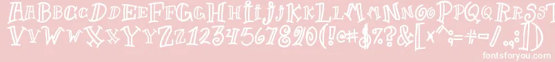 Goofball1-fontti – valkoiset fontit vaaleanpunaisella taustalla