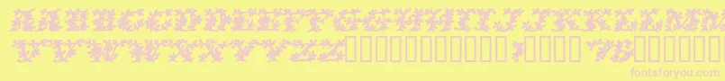 VinecapssskBolditalic Font – Pink Fonts on Yellow Background