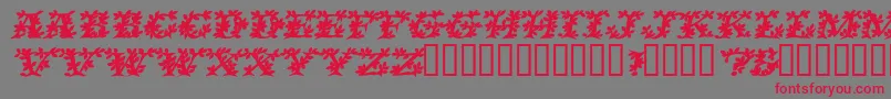 VinecapssskBolditalic Font – Red Fonts on Gray Background