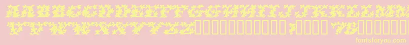 VinecapssskBolditalic Font – Yellow Fonts on Pink Background