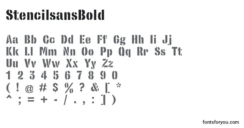 StencilsansBoldフォント–アルファベット、数字、特殊文字