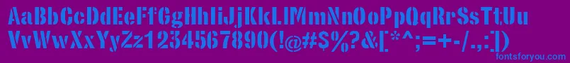 StencilsansBold Font – Blue Fonts on Purple Background