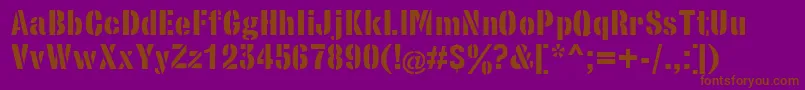 StencilsansBold Font – Brown Fonts on Purple Background